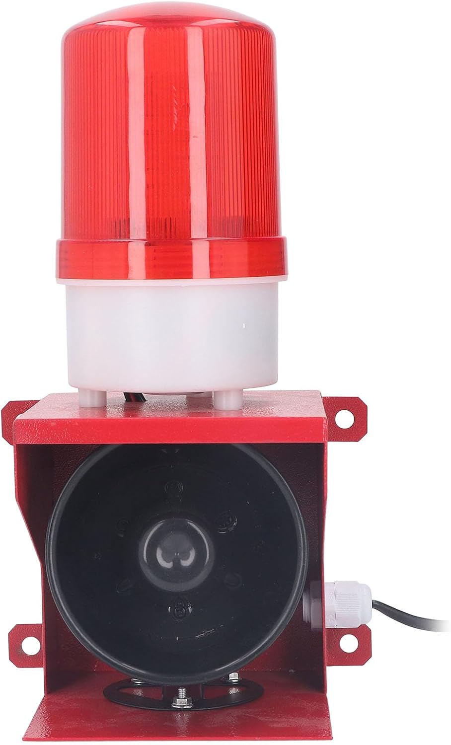 Focket Industrial Siren Alarm, 115DB Loud Sound Light Alarm Horn with LED Strobe Flash, IP65 for Warning (US Plug 110v)