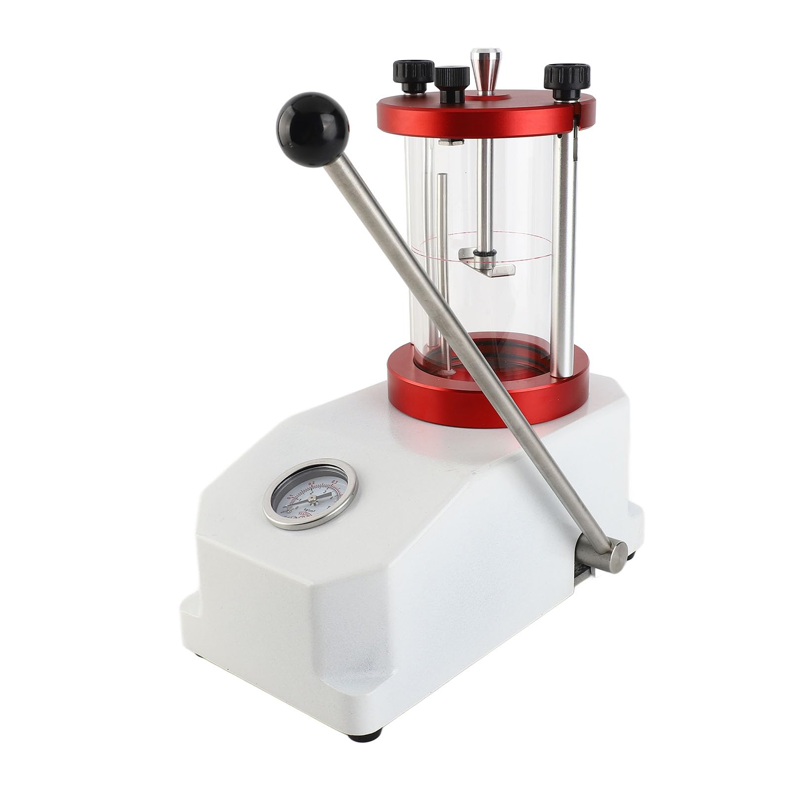 Tester per orologi impermeabile, macchina per test di pressione professionale per doppio orologio, cilindro trasparente per orologiai, materiale in lega, 240 mm, misura orologi 2,