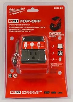 2846-20 M18 18V 175W TOP-Off Li-Ion Compact Inverter Power Supply