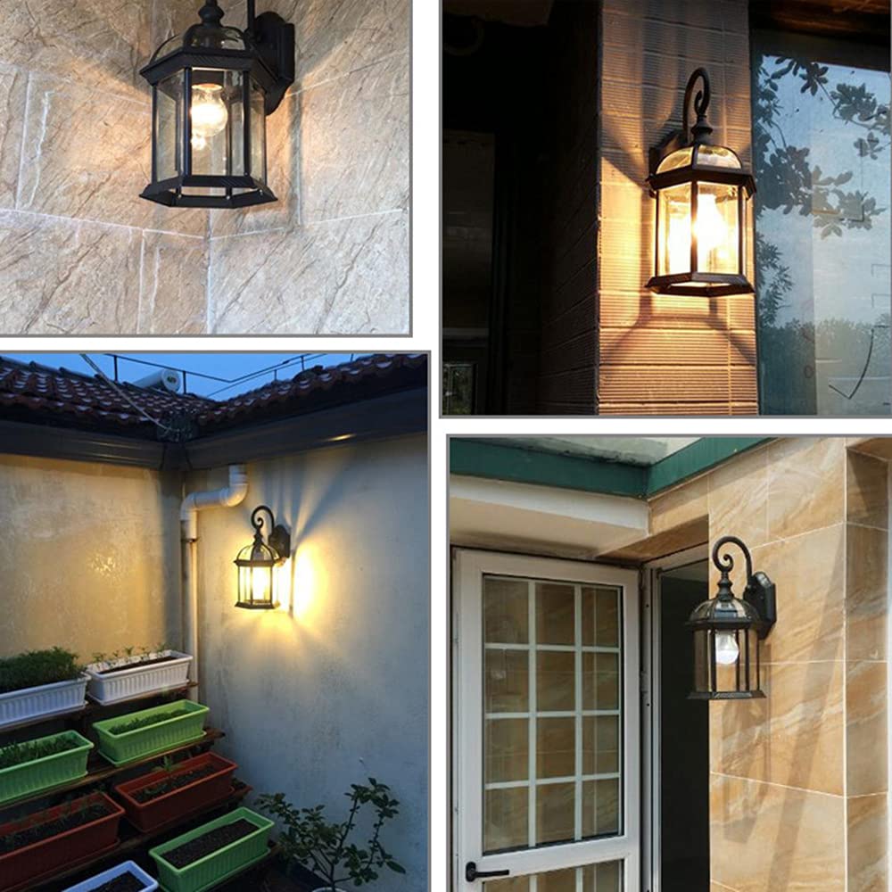lampa wisząca, Oświetlenie zewnętrzne domu, wodoodporna lampa na werandę, zewnętrzna ścienna 60 W, matowoczarne kinkiety, E27