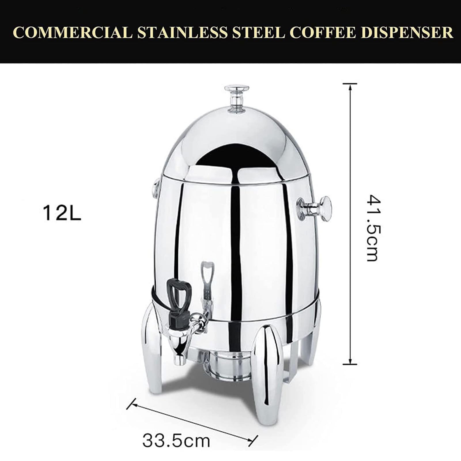 Urna de café de acero inoxidable de 3 galones, dispensador de bebidas