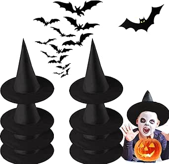 Amazon.com: 8Pcs Floating Witch Hat Decorations,Witches Hat,Hanging ...