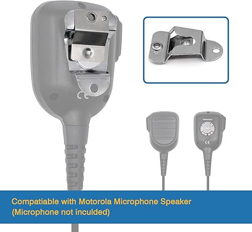 Miniatura 4 de HLN9073 Clip para colgar micrófono compatible con CB Motorola Walkie Talkie con tornillo, paquete de 2