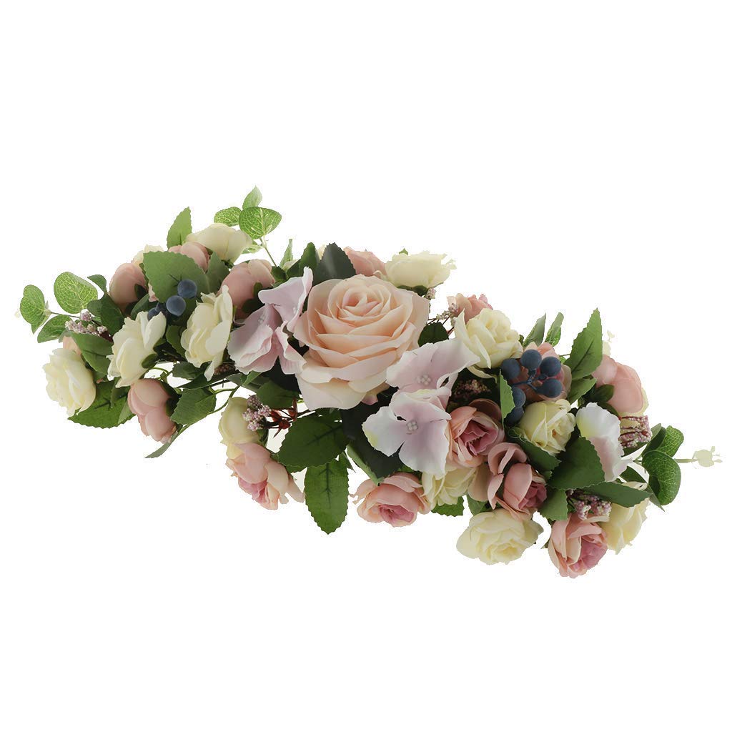 Backbayia Artificial Silk Linteau Garland with Ribbon