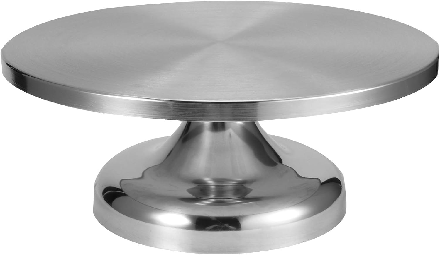 Zerodis Revolving Cake Stand, Stainless Steel Rotating Cake Turntable with Non Slip Base Cake Decorating Stand Bakery Supplies for Cupcakes Cookies Desserts