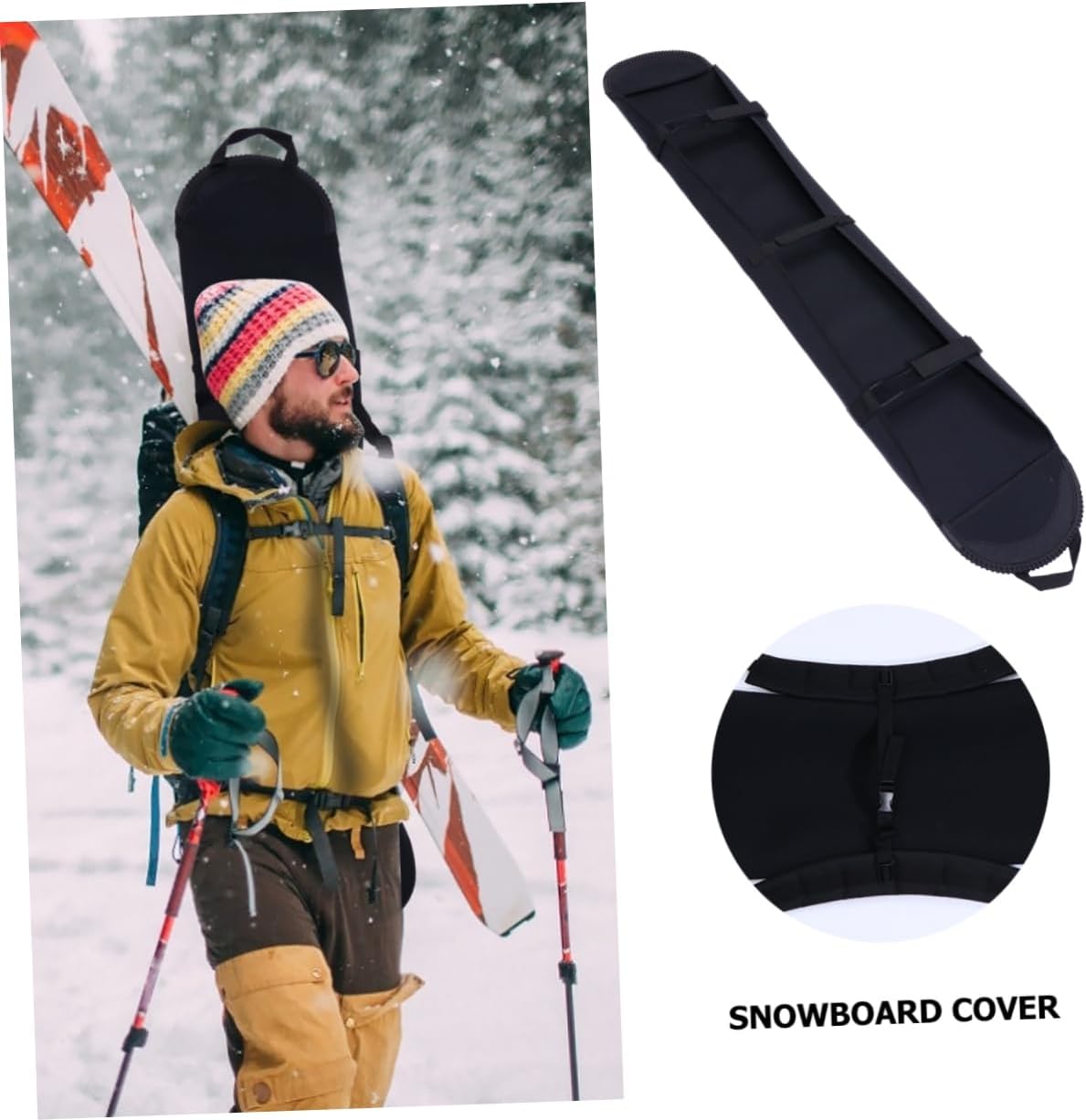 BESPORTBLE Elegant Snowboard Cover Case Long-lasting Material Easy Wash Snowboard Bag for Ski Gear