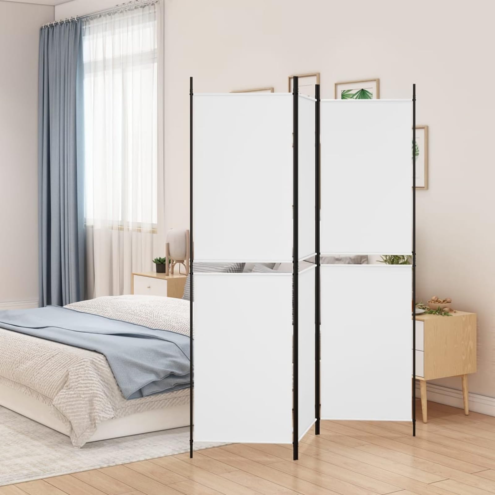 Cloison de séparation amovible : paravent pliable 3 panneaux pour intimité pièce