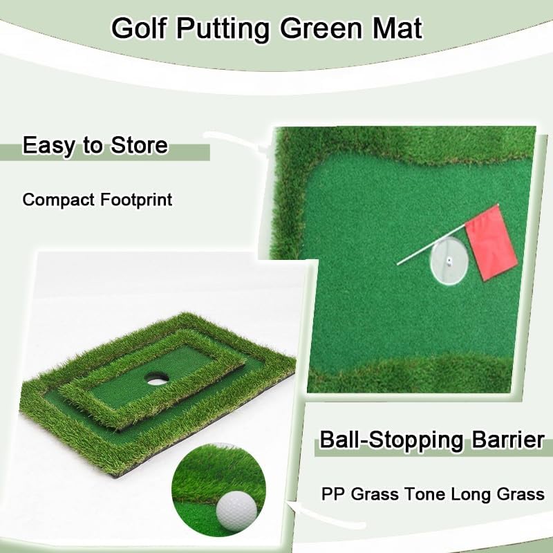 Floating Golf Green, Outdoor Putting Mats Training Accessories, Pool Golf Game with Flag and Tee for Outdoor Indoor Swimming Pool