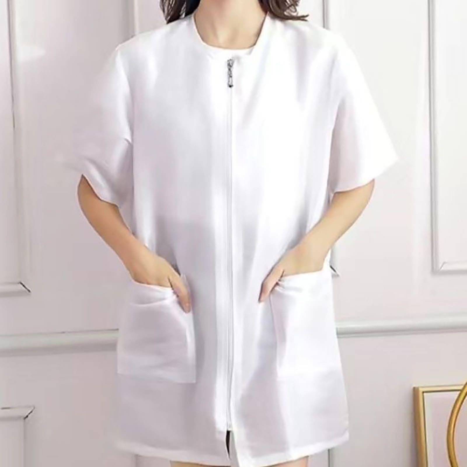 Tablier De Coiffure Anti-poils Manteau Travail À Manches Courtes/longues Avec Poche Pour Salons Et Animaleries Manteau Travail Coiffure Blouse Coiffeur