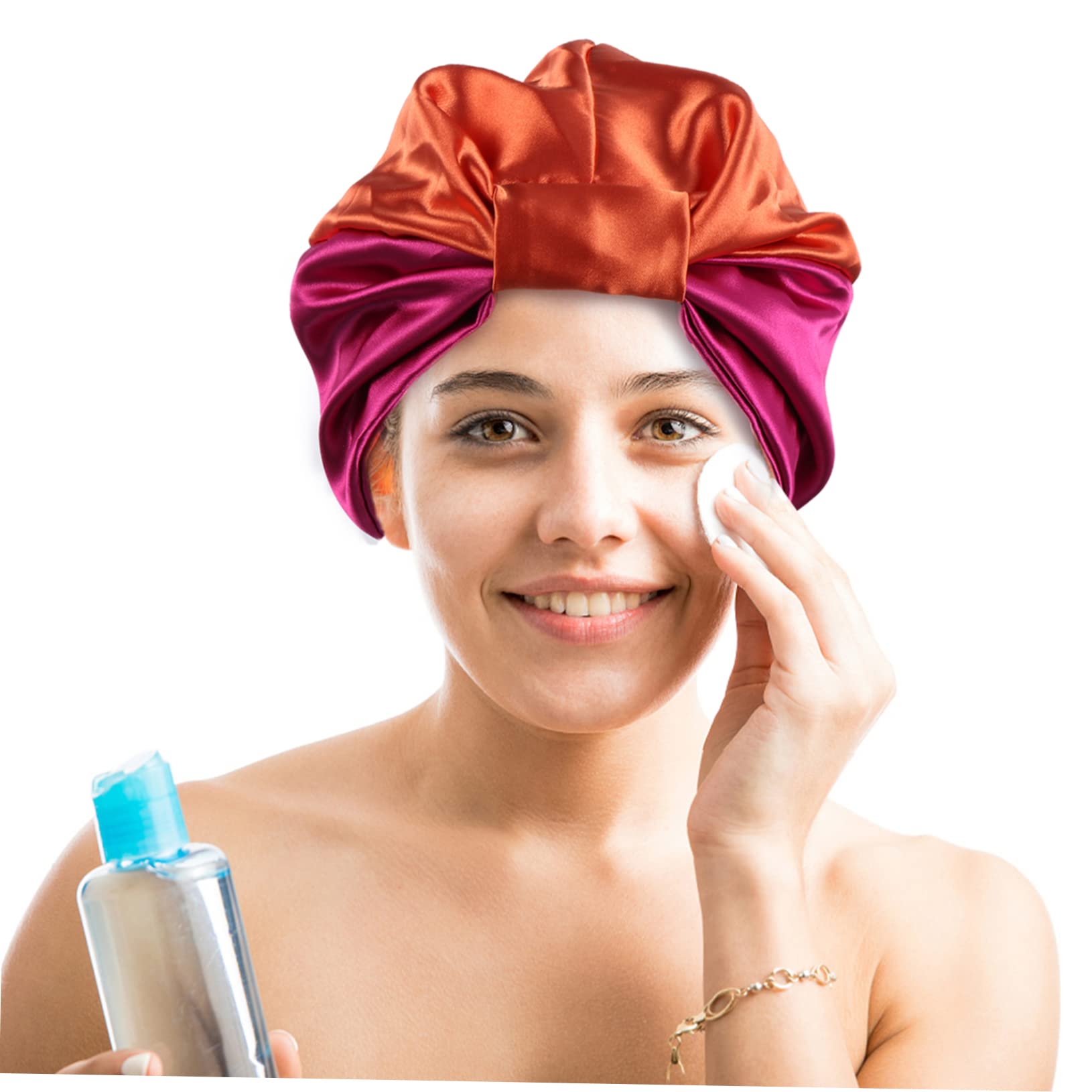 Healvian 6pezzi Cappelli Da Notte Raso Elasticizzati Da Cappelli Per La Dei Turbanti Eleganti Per Donne e Arancione