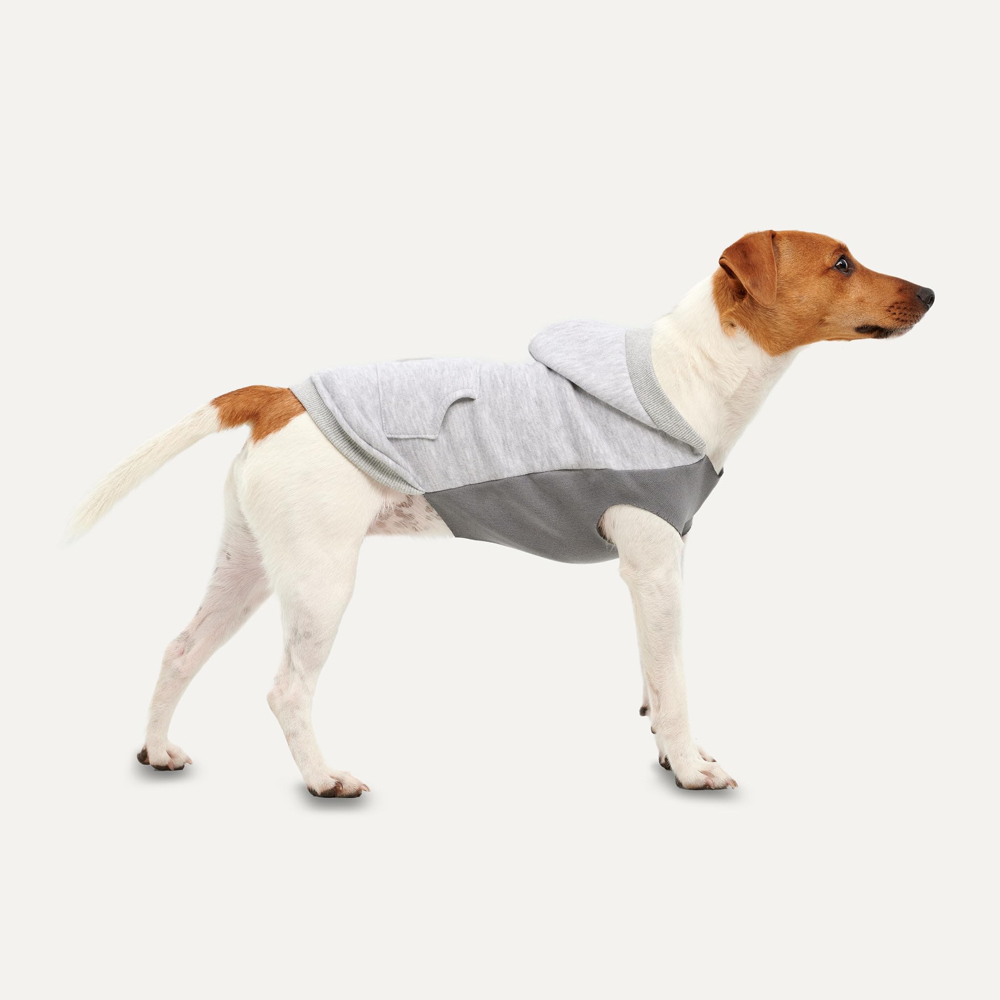 Felpa con cappuccio per cani in pile con canguro (grigio chiaro, XL)