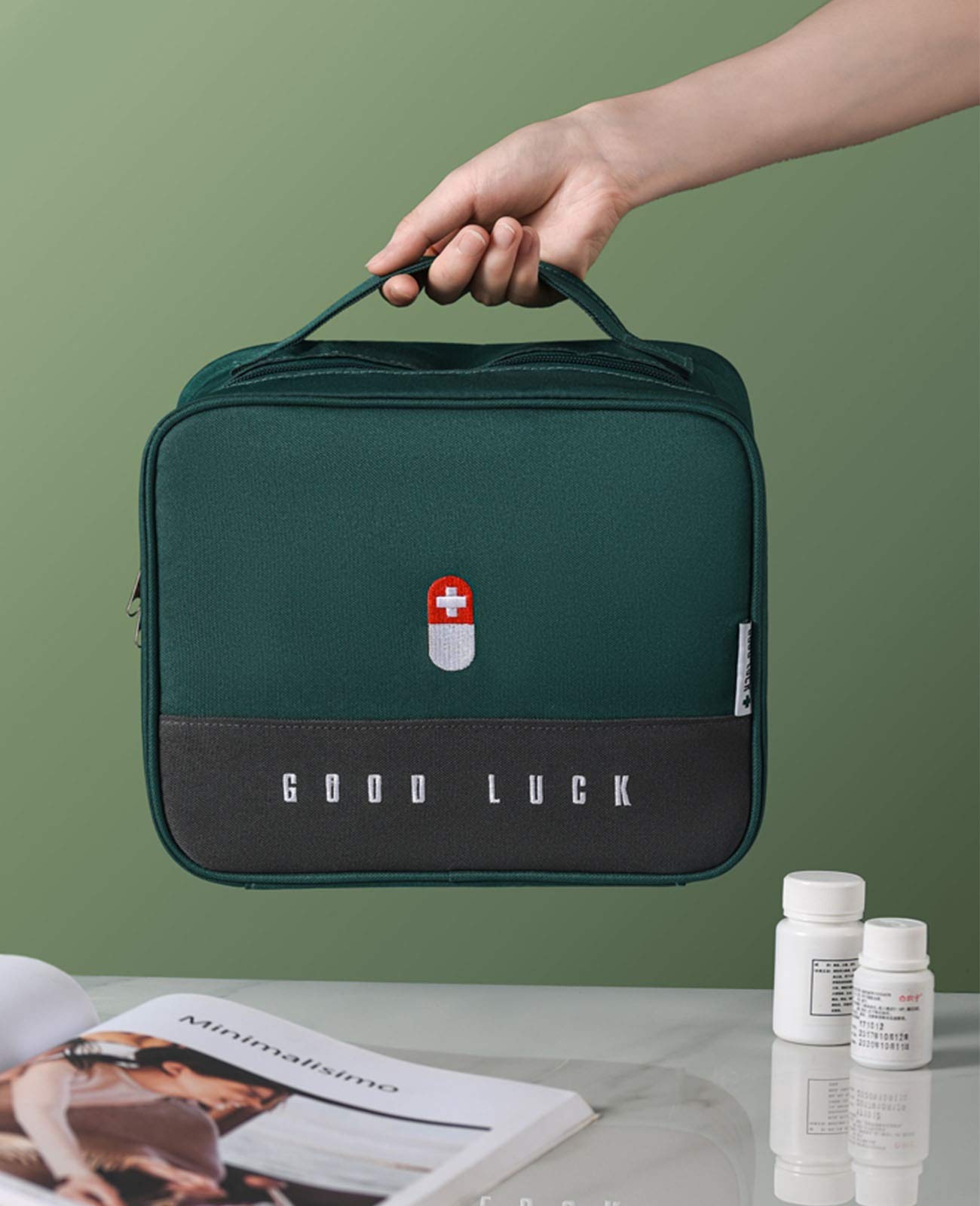 Caja organizadora de medicamentos, para Guardar Joyas, Pastillas de Viaje, botiquín de Primeros Auxilios Familiar, portátil, para Coche, hogar, Oficina, Cocina, Deportes al Aire Libre.
