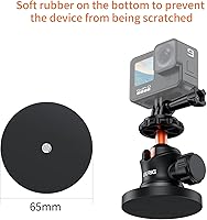 Vista 4 de UURIG BH07 - Soporte magnético para cámara con cabezal de bola de 360°, soporte de base de montaje magnético con rosca de 1/4 a 20 para GoPro