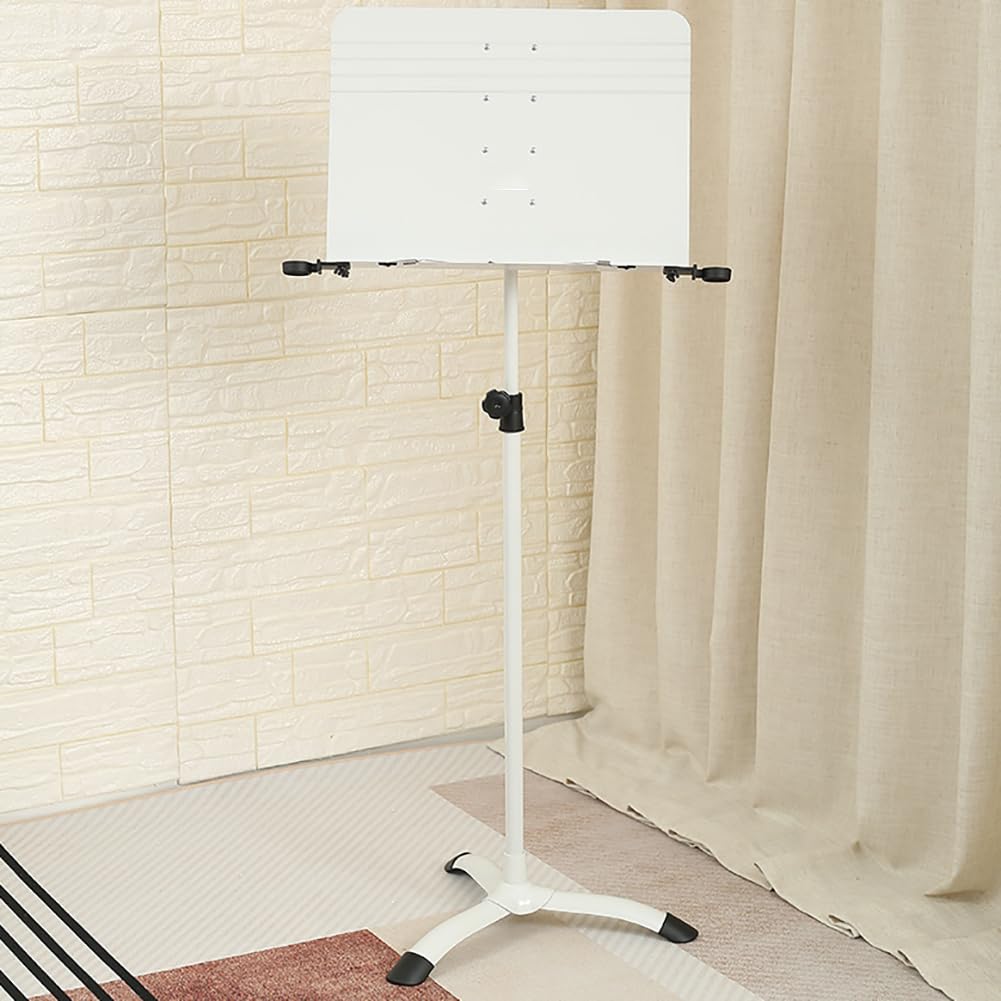 Höhenverstellbarer Notenständer, Notenständer mit Mikrofonständer, Professioneller tragbarer Notenständer, Geeignet für alle Musikinstrumente,Schwarz