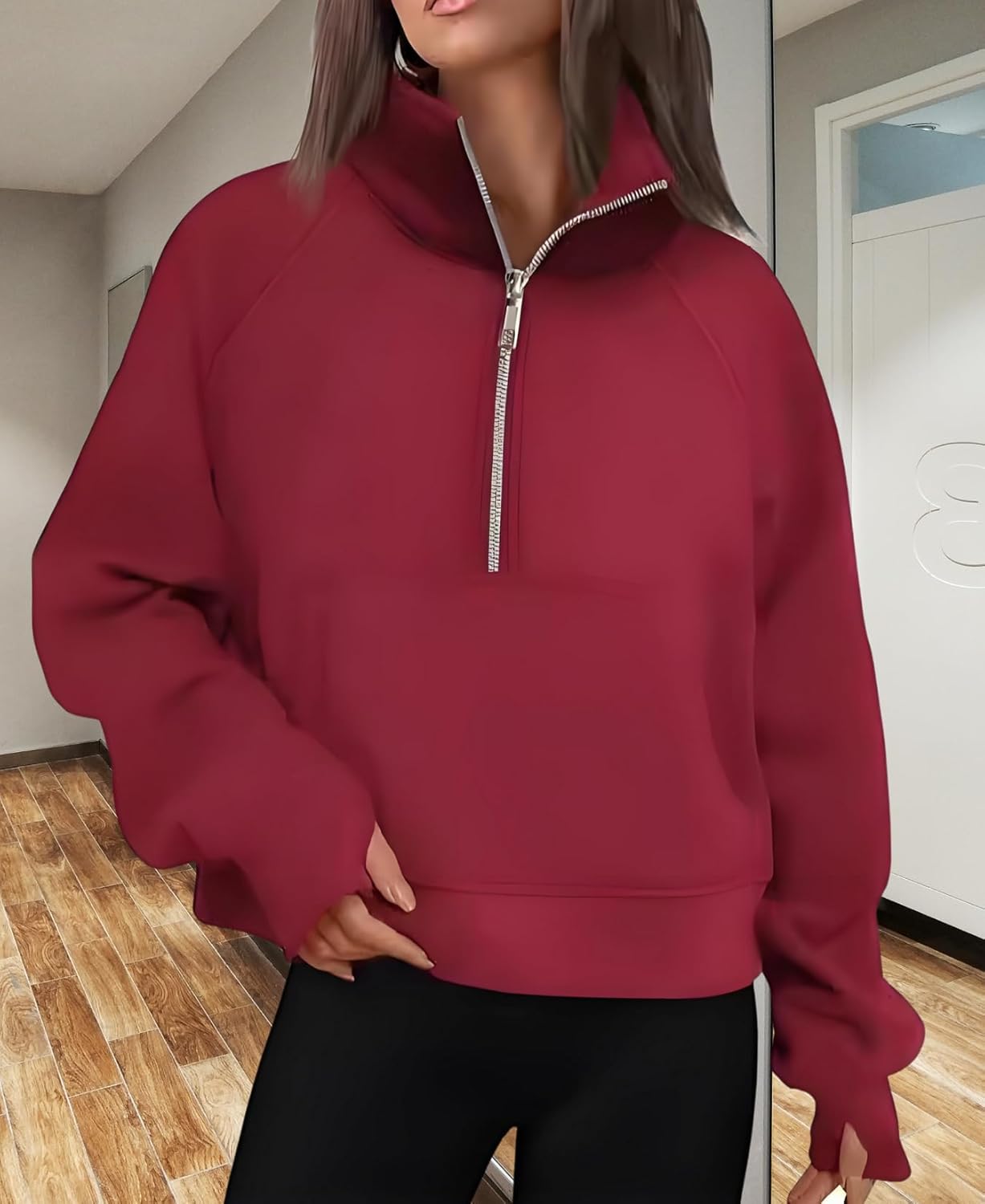 Women's Quarter-Zip Pullover - Fleece Oversized Sweatshirt Casual Fall Fashion Top for Women - Image 5