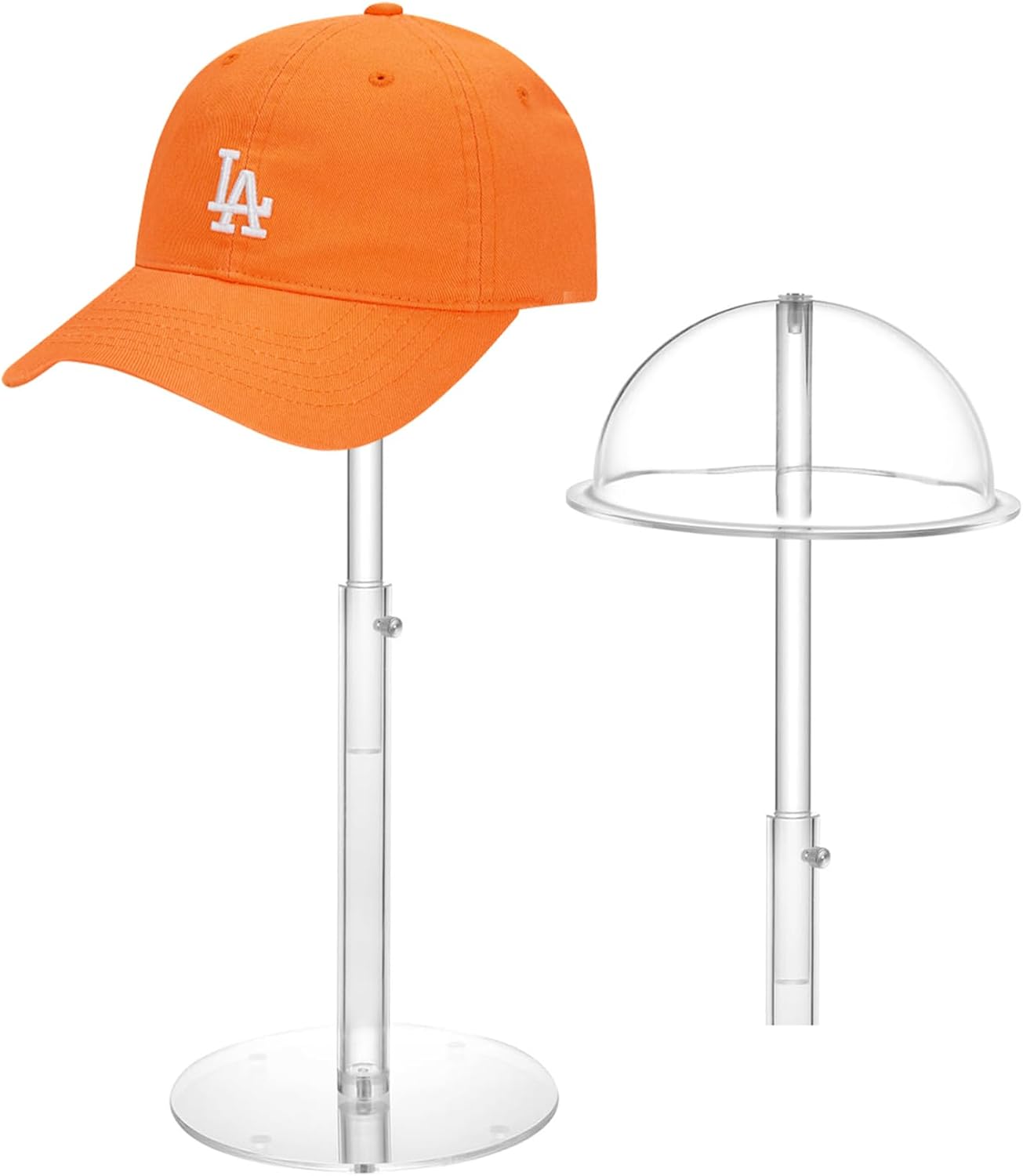 Acrylic Hat Stands for Display, 3 Sets 8" 13" 16" Adjustable Height Baseball Cap Holder, Durable Cowboy Hat Rack Stand, Wig Holder Display Stands for Vendors Retail Salons Home Closet