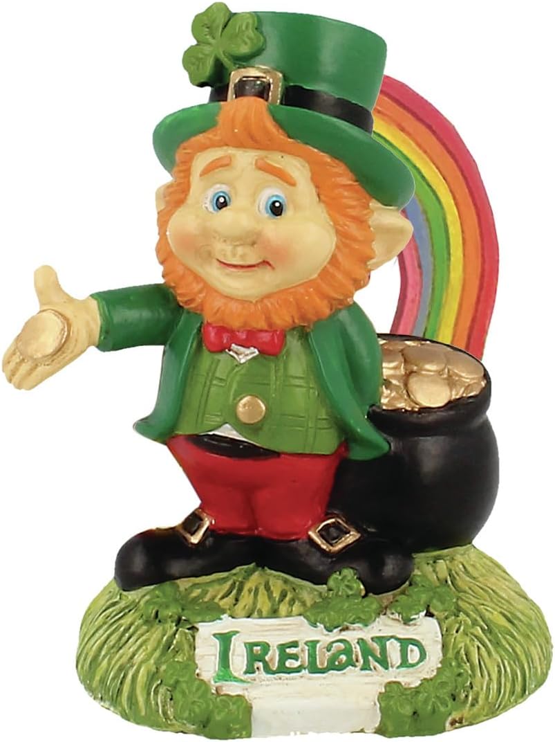 McMurfy Luck O' The Irish Figurine With Rainbow And Pot Of Gold Design