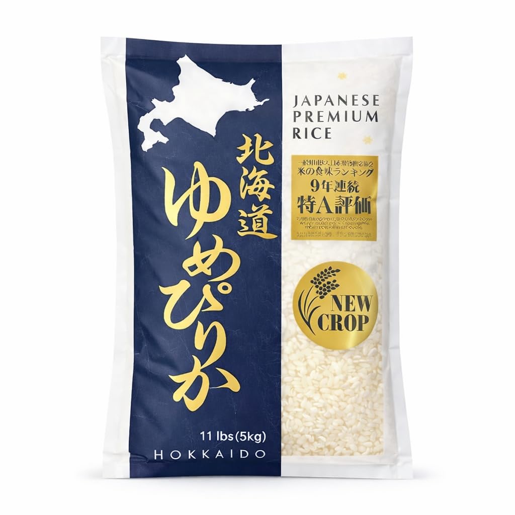 [11 Pound] Hokkaido Yumepirika Extra Premium Japanese Rice – Luxurious Short Grain with Unmatched Stickiness & Flavor – Perfect for Sushi, Onigiri & Gourmet Dishes 北海道米では「ゆめぴりか」