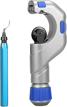 Tubing Cutter Kit, 3/16" to 2" 5-50mm OD, Copper Pipe Cutter with Deburring Tool for Copper, Brass, Aluminum and Stainless Steel, Tube Cutter Set