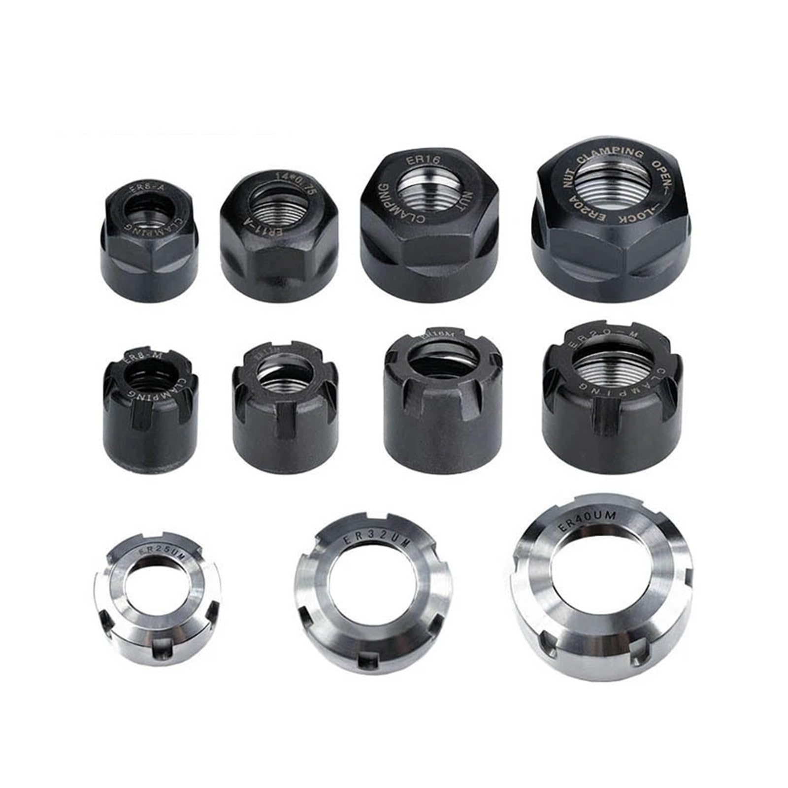 1 pz Dado ER Tipo A M UM Elasticità del mandrino a molla ER8-ER40(ER8 M)