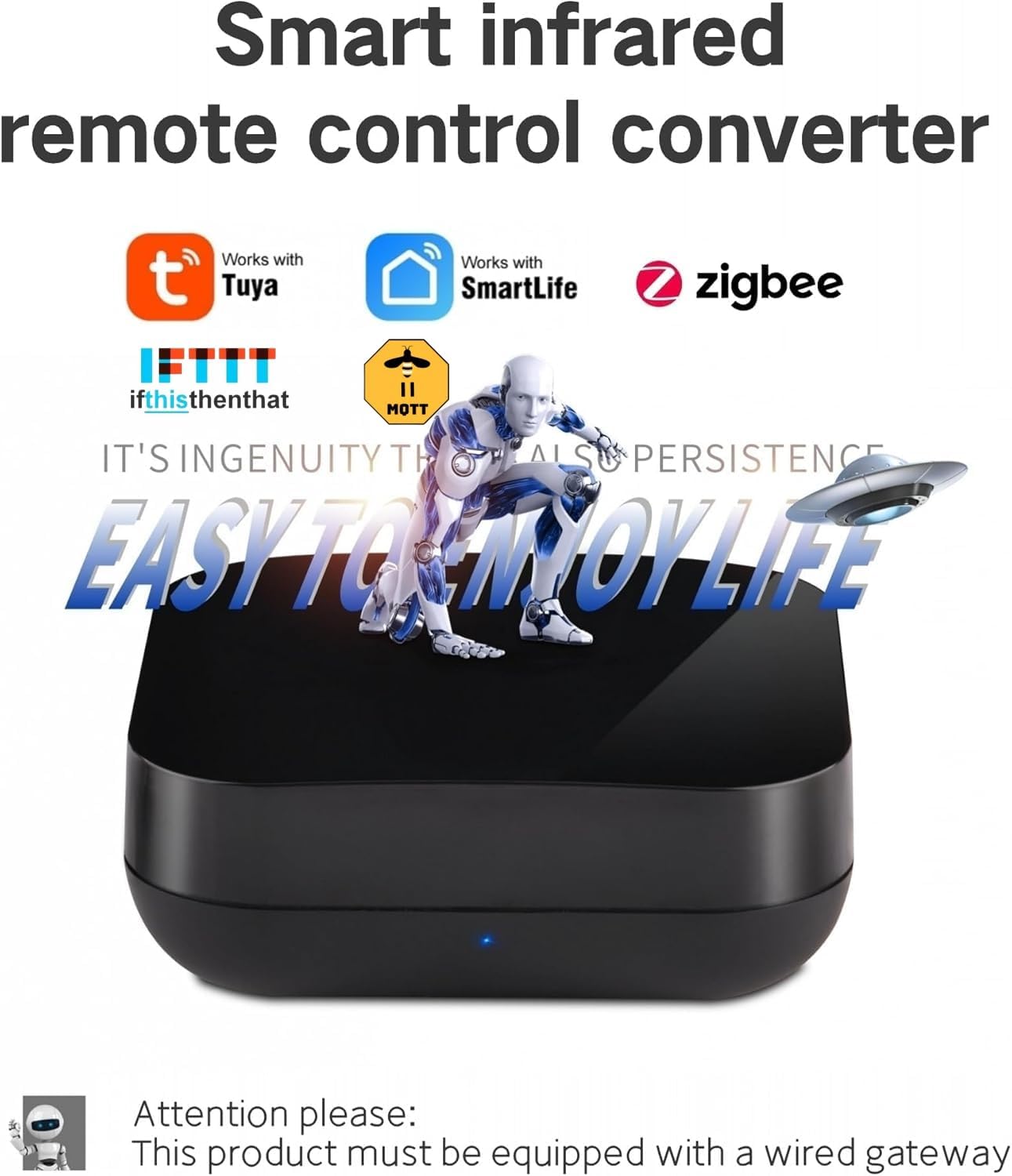Tuya Smart Zigbee IR Remote Controller, Infrared Universal Remote/IR Blaster Control Hub for Smart Devices That Work with Alexa & Google Assistant, 2.4Ghz WiFi Only, Zigbee Wired Gateway Required 4 618dYGwMvuL. AC SL1500