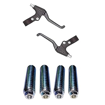 PESKY 1 Pair Bicycle Brake Lever Clutch with 2 Pair Foot Rest | Ergonomic Handle with Smooth Grip | Compact, Lightweight and Durable Design | Suitable for All Types of Bicycles