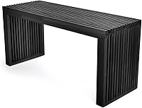 HEALTHYYOU 35 Inch Solid Bamboo Farmhouse Dining Bench - Entryway Shoe Rack for Kitchen, Living Room, Bedroom - 450lbs Capacity