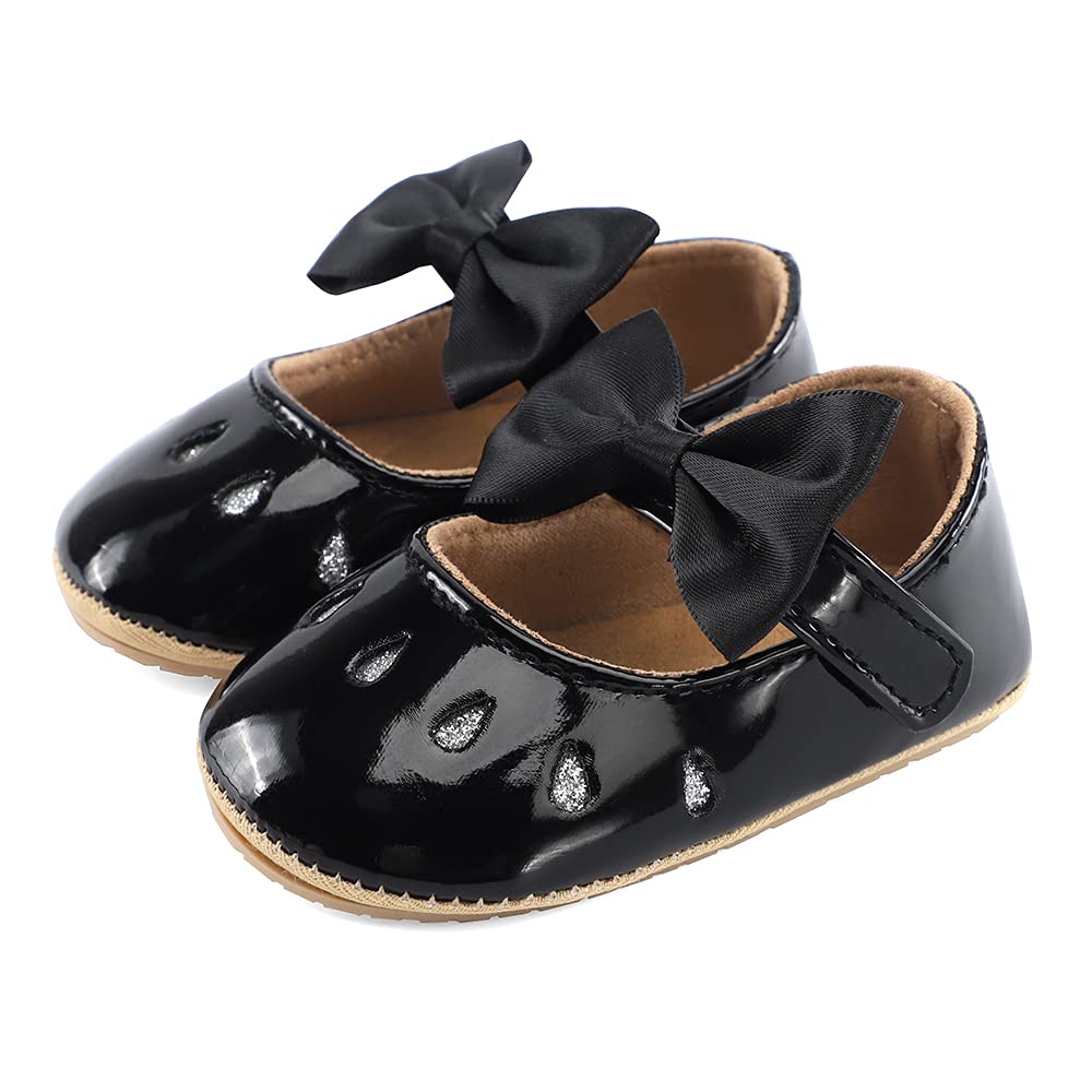LACOFIA Baby Girls Anti-Slip First Walking Shoes Infant Bowknot Mary Jane Princess Party Shoes Prewalkers — view 12