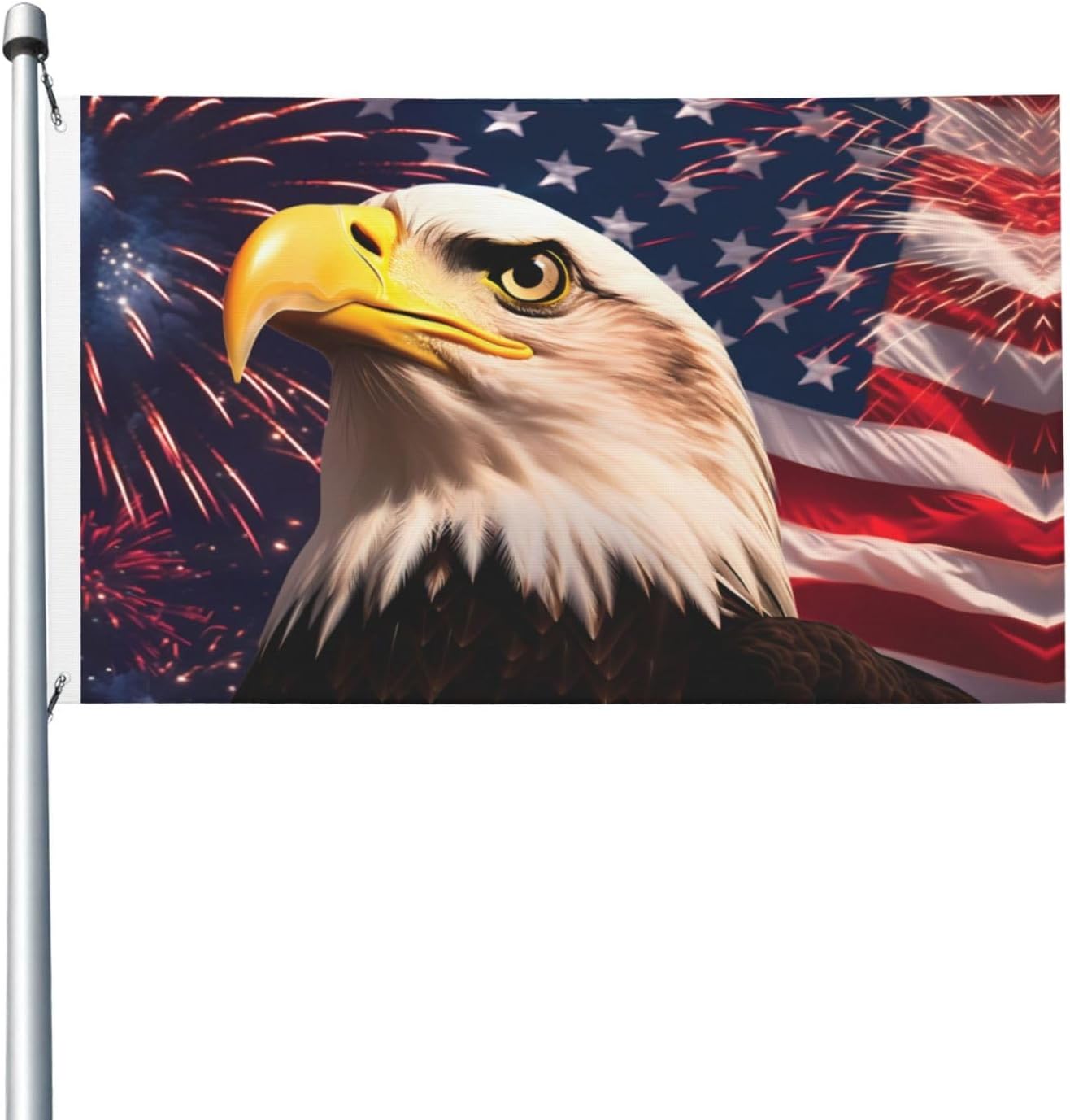 American Eagle US Flag 3x5 Flag Bald Eagles,American Flag Double Sided Flag All Weather Banner with Brass Grommets for Outdoor Indoor Decorations