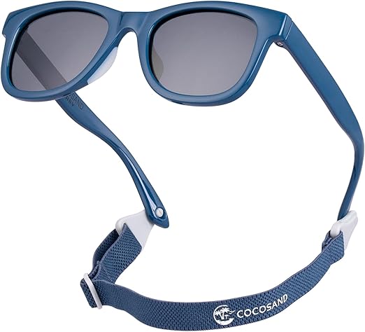 COCOSAND Flexible Baby Sunglasses with Strap Polarized UV Protection for Toddler Infant Newborn Boy Girl Age 0-24 Months