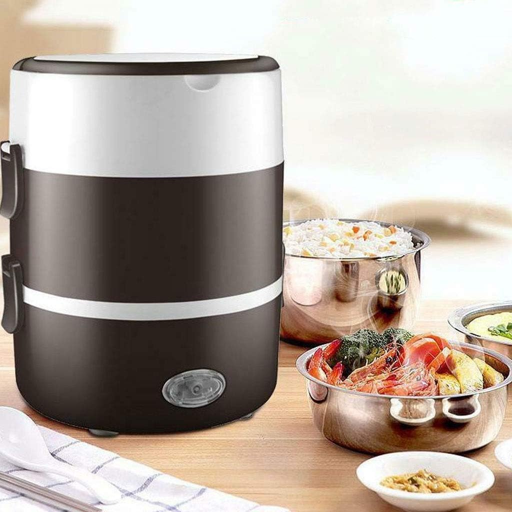 Metal Insulated Lunch Box - Portable Electric Heating with Three-layer Design, Good Sealing, No Leakage