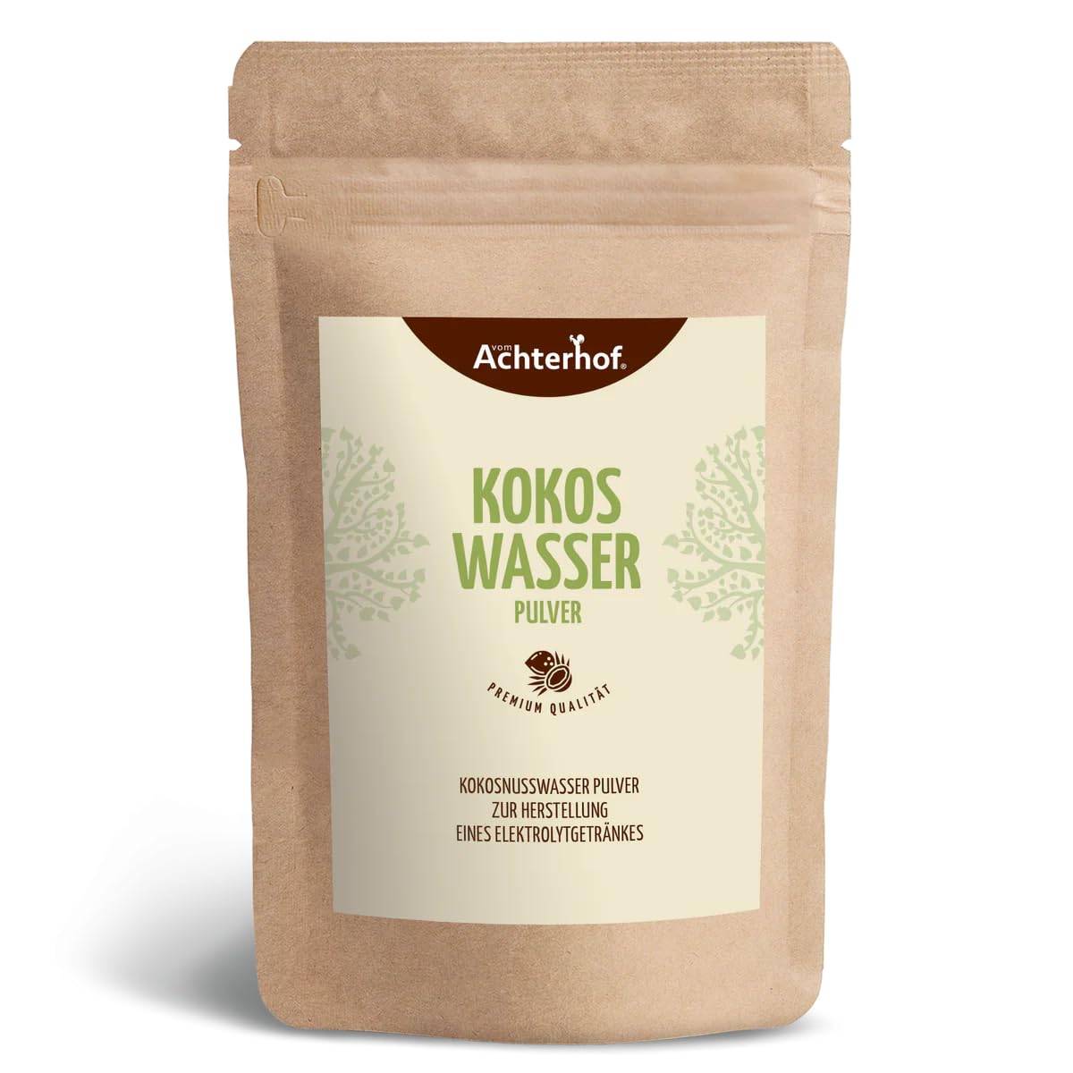 Kokoswasser Pulver 250g |erfrischende natürliches Elektrolyte-Getränk mit Magnesium & Potassium | schonend getrocknet | Achterhof