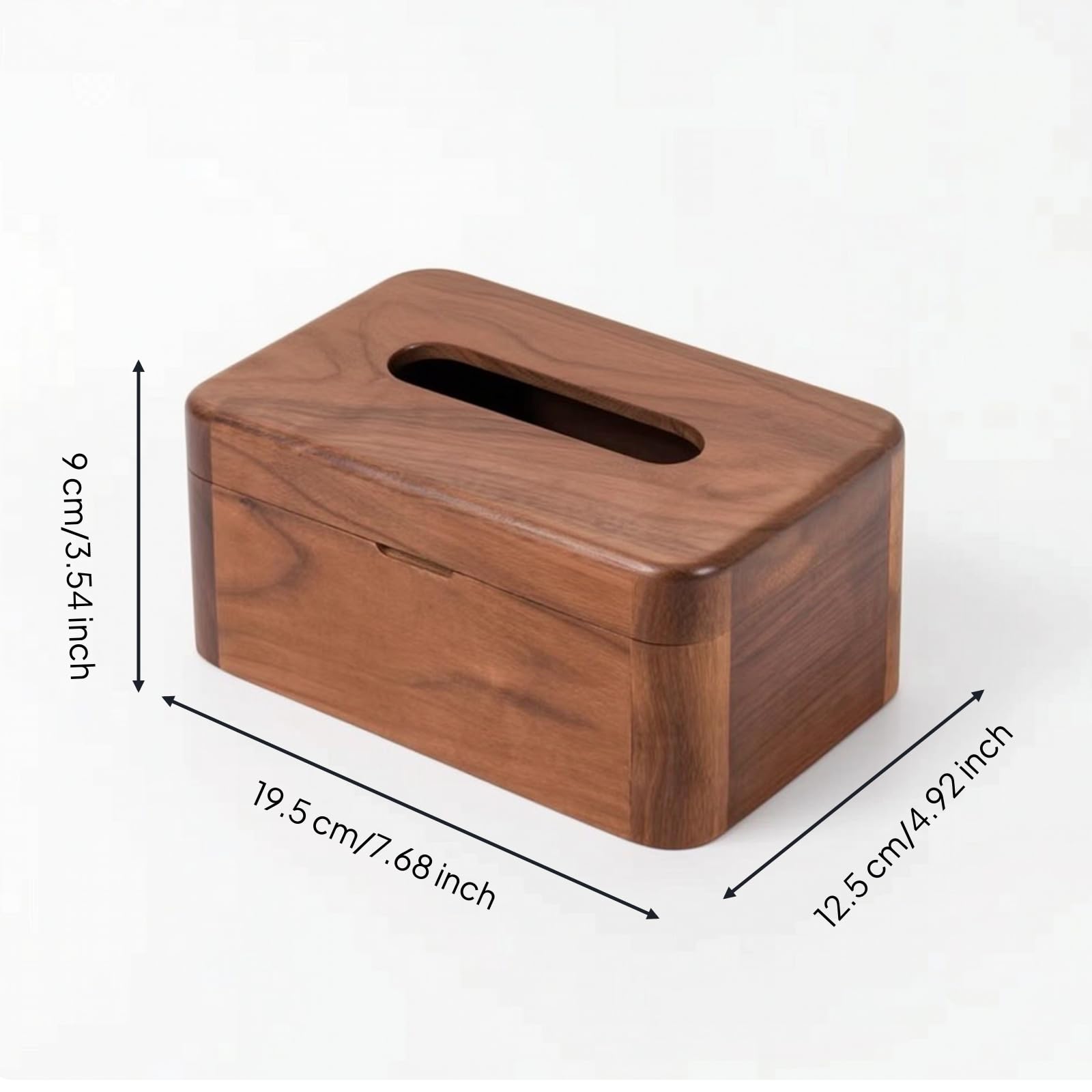Baoblaze Porta Fazzoletti da Scrivania Scatola Porta Tovaglioli Distributore Organizer in Legno Multifunzionale E Supporto Telefono in Adatto per Scrivania, Noce, Legno Naturale, Scuro