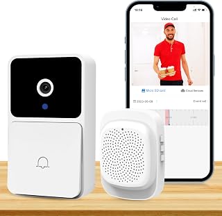 Door Bell Cameras Wireless, Video Doorbell- Remote Intelligent Visual Home Intercom HD 1080P Night Vision WiFi Rechargeable, Smart Door bell for Home, Apartment, No Subscription.