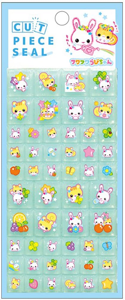Amazon | クラックス カット ピースシール フワフワらびちゃん ブルー