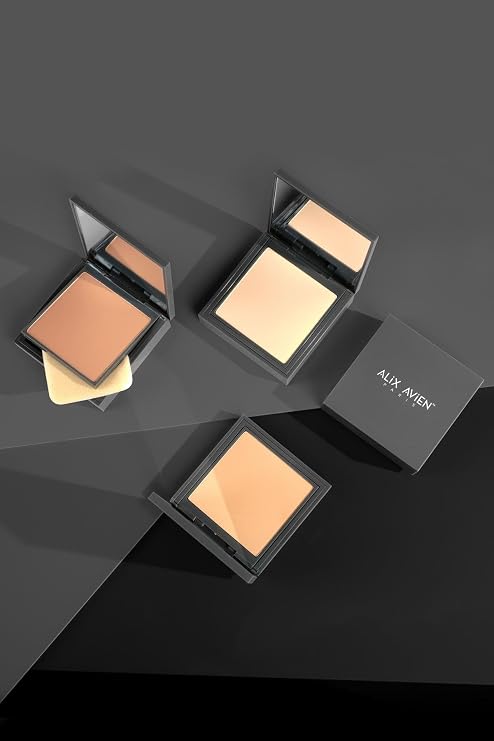 ALIX AVIEN Compact Powder - Lasting Up to 12 Hours - Hot-neutral Skin Undertones - Compact Powder 10 Soft Desert