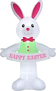 12.5ft Gemmy Airblown Inflatable Giant Easter Bunny w/Happy Easter Banner Yard Decoration 440511