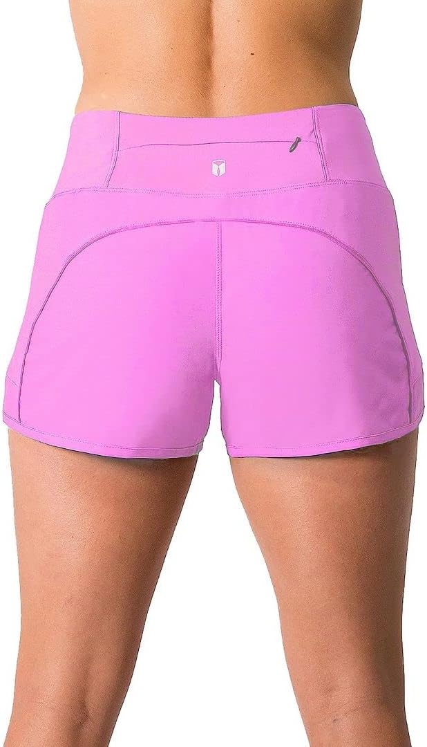  Womens 3" Lightweight Running WOD Volleyball Shorts Workout Mesh Liner Zip Pocket thumbnail