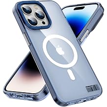 YOUNGKIT Magnetic Compatible for iPhone 14 Pro Case Full Protection Clear [Anti-Yellowing] Miltary Shockproof Hard Back Cover & Soft Bumper Protective Phone Case for 14 Pro 6.1 inch,Blue