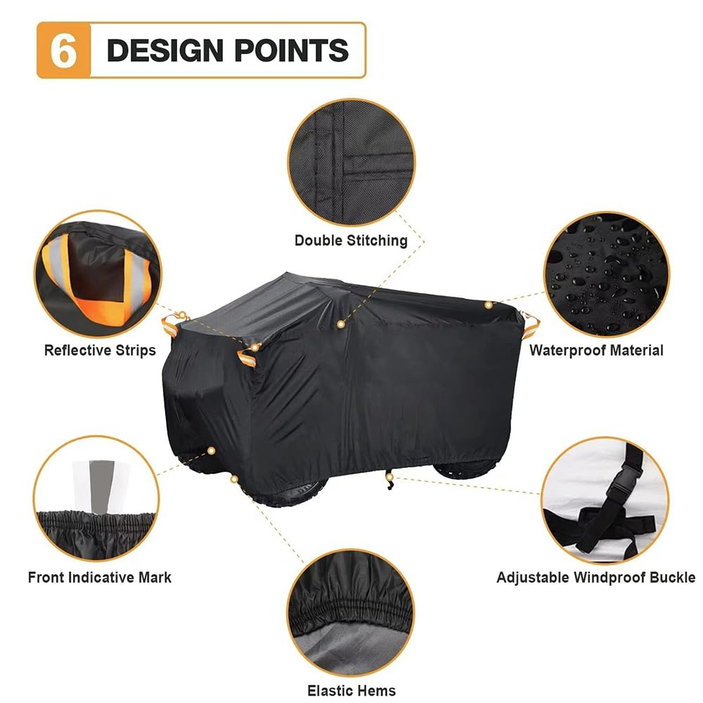 Housse Quad pour Yamaha Grizzly 300 Automatic 2012-2021 2022 2023 2024 2025 2026+, Bache Moto Exterieur Étanche, Oxford ATV Bâche Protection Pluie et Neige Quad Accessoires,A/Orange
