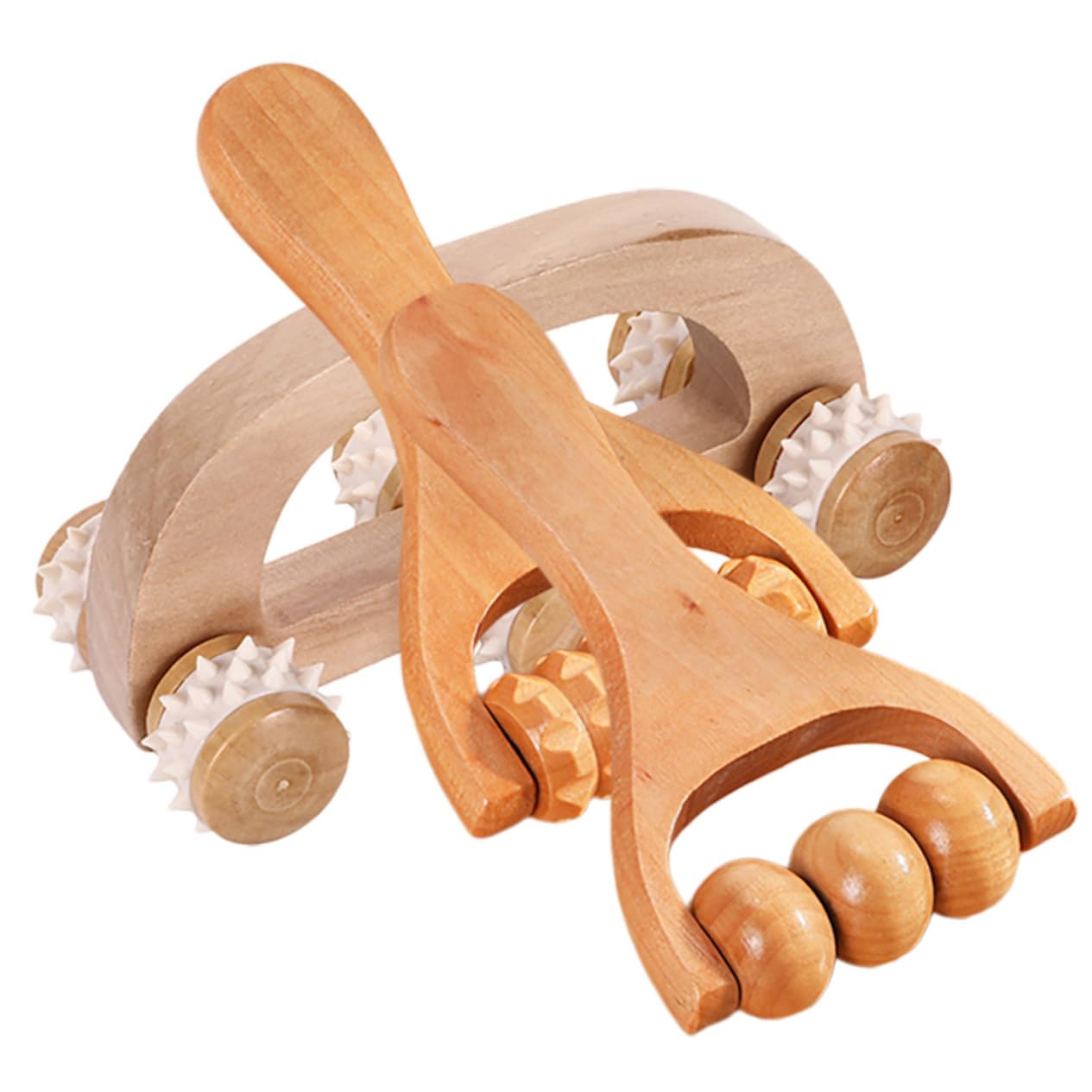 VALICLUD 2 Set Set Massaggiatore Bob A Mano Massaggiatore Portatile Kit Massaggiante Per Gamba Collo Di Massaggio Portatile Muscolo Di Legno 3 Pezzi * 2