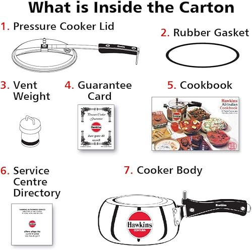 Miniatura 5 de Hawkins HC20 Contura - Olla a presión de 2 litros pequeña aluminio
