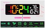 Large LED Digital Wall Clock with Date, Temperature, Auto-Brightness, Auto-DST | Big Digital Clock for Bedroom, Desk, Classroom, Living Room, Kitchen, Office, Gym, Farmhouse, Xmas Gift for Seniors