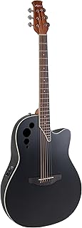 Applause Guitarra acústica E Elite AE44 con cutaway medio, satinada negra AE44-5S