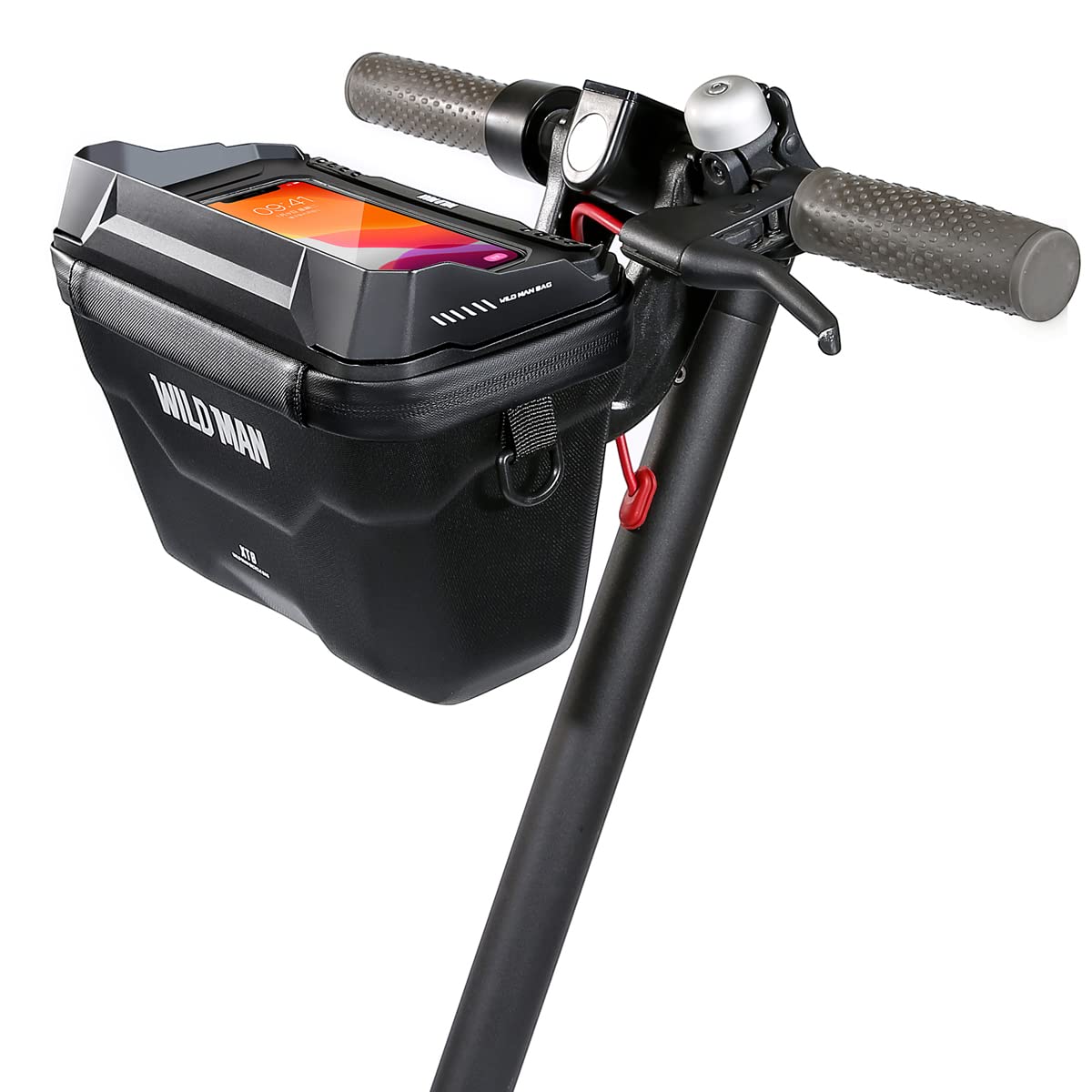 Borsa da manubrio per bicicletta, borsa per il telaio, borsa per il tubo superiore, impermeabile, con scomparto trasparente per smartphone da 6,7"