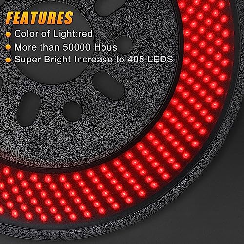 Drieaco Spare Tire Brake Light, 3rd Third Brake Light Plug & Play, 405PCS LED Rear Wheel Light Super Bright Tail Light Red Ring Brake Light for 2007-2018 Jeep Wrangler JK JKU Accessories - Image 3