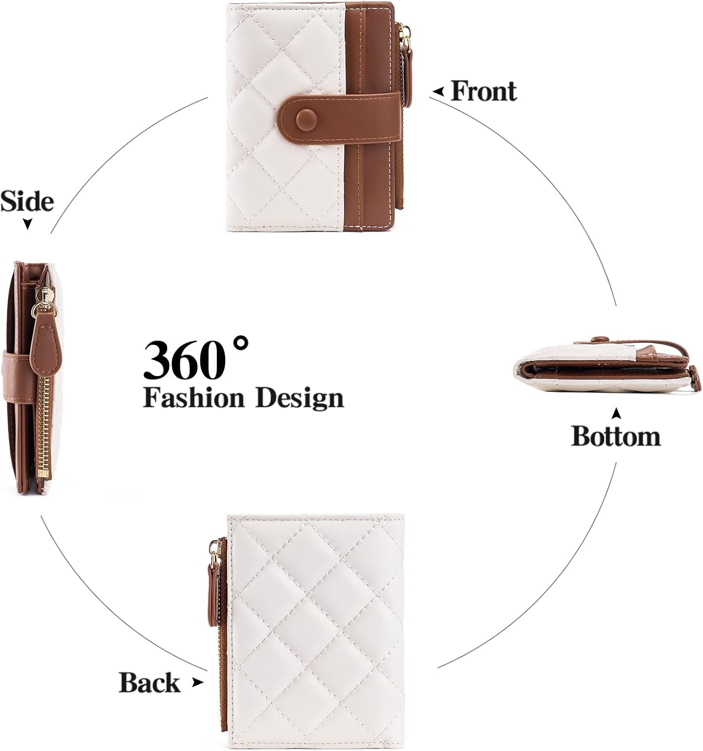 GAEKEAO Small Wallet for Women Bifold Leather RFID Blocking Credit Card Holder Wallets Zipper Pocket Coin Purse with ID Window - Image 4