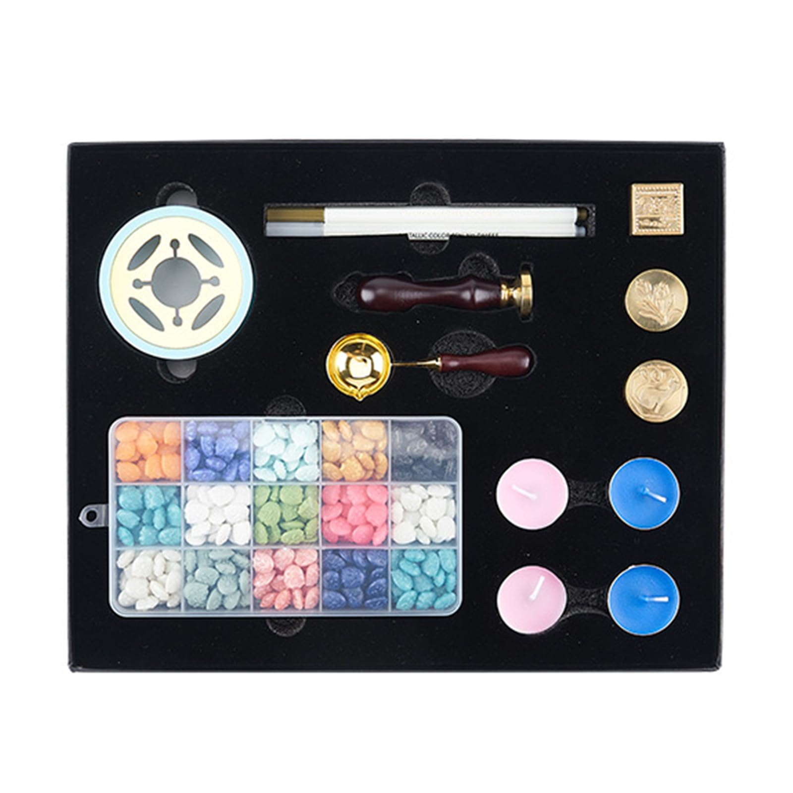 Kalttoy Sealing Waxes Set Waxes Seal Stamp Set with Seal Beads Stamp Sealing Warmer for Gift Envelope Craft Beads for Gift Envelopes