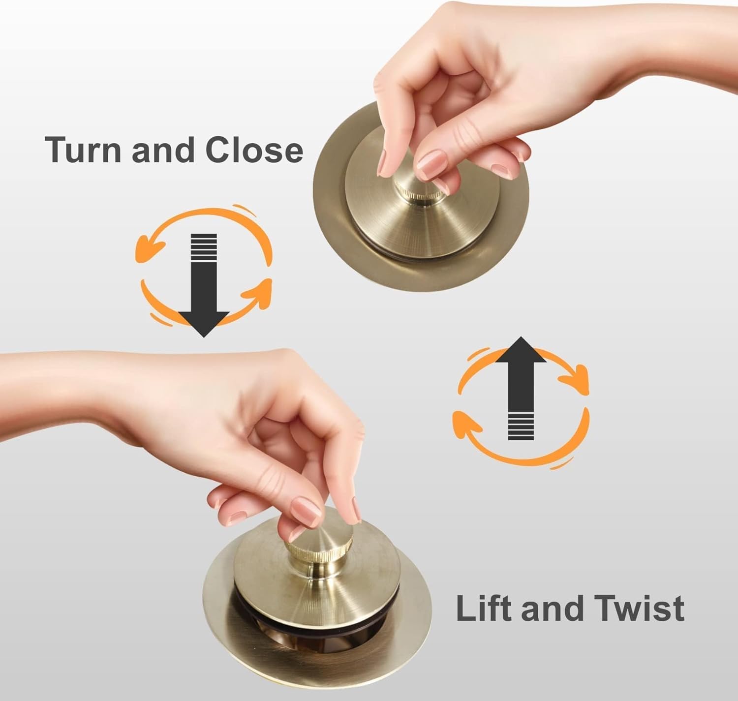 Brass Lift and Turn Bathtub Drain Assembly Kit