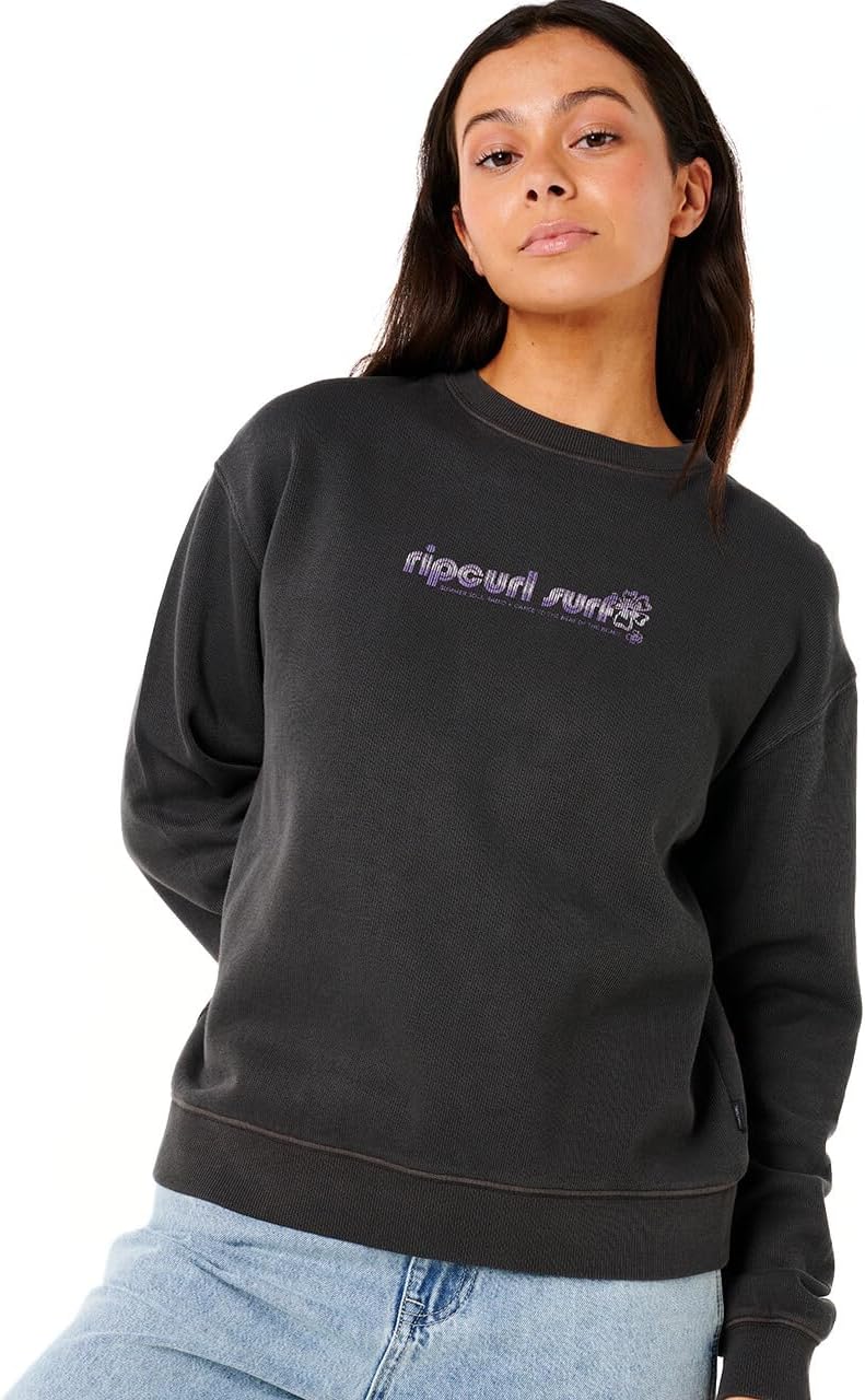 Rip Curl Women's Long Sleeve, Relaxed Fit Crewneck Casual Pullover Crew Sweatshirt